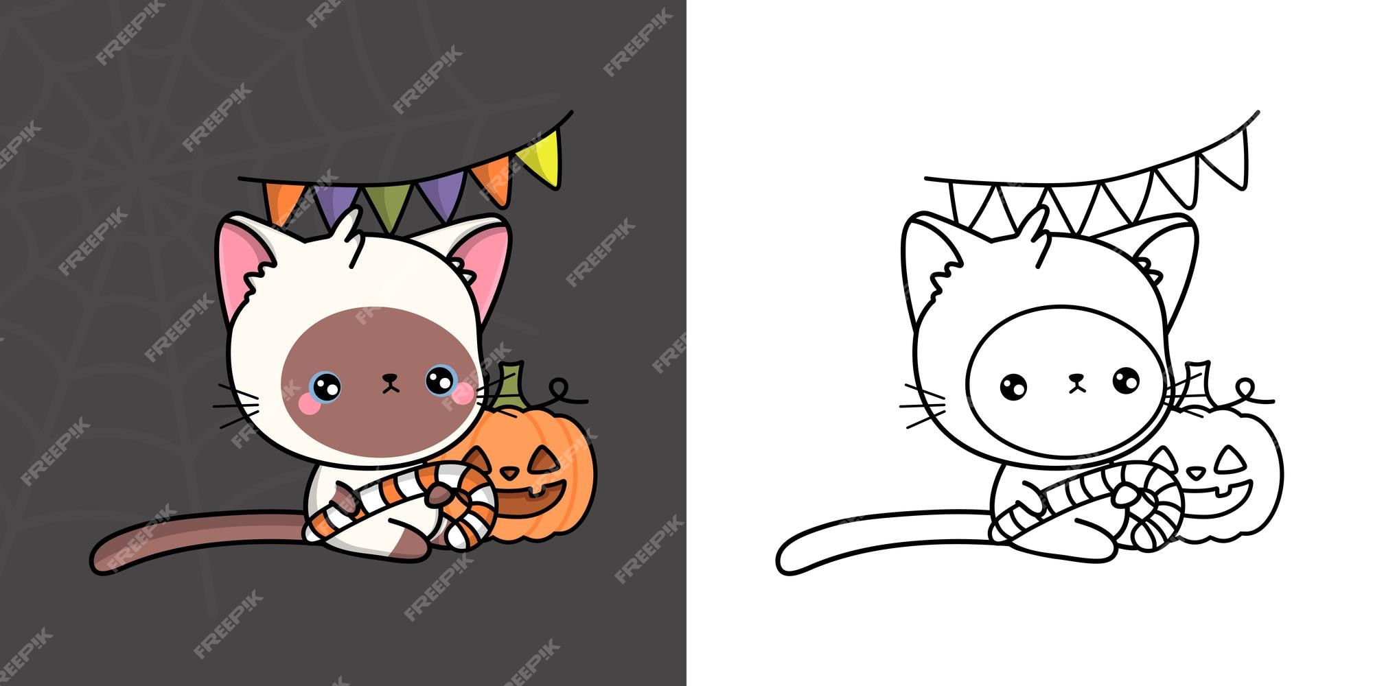 FREE! - Gatos de Halloween para Colorir – Dia das Bruxas