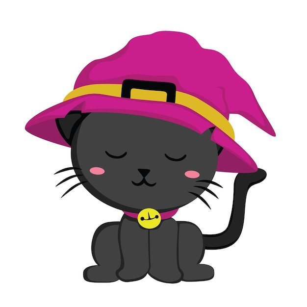 Halloween gato preto ilustração vetorial clipart