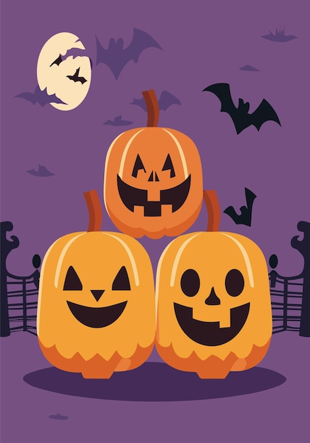 Halloween Jack o Lantern 2D Clipart Vector Design