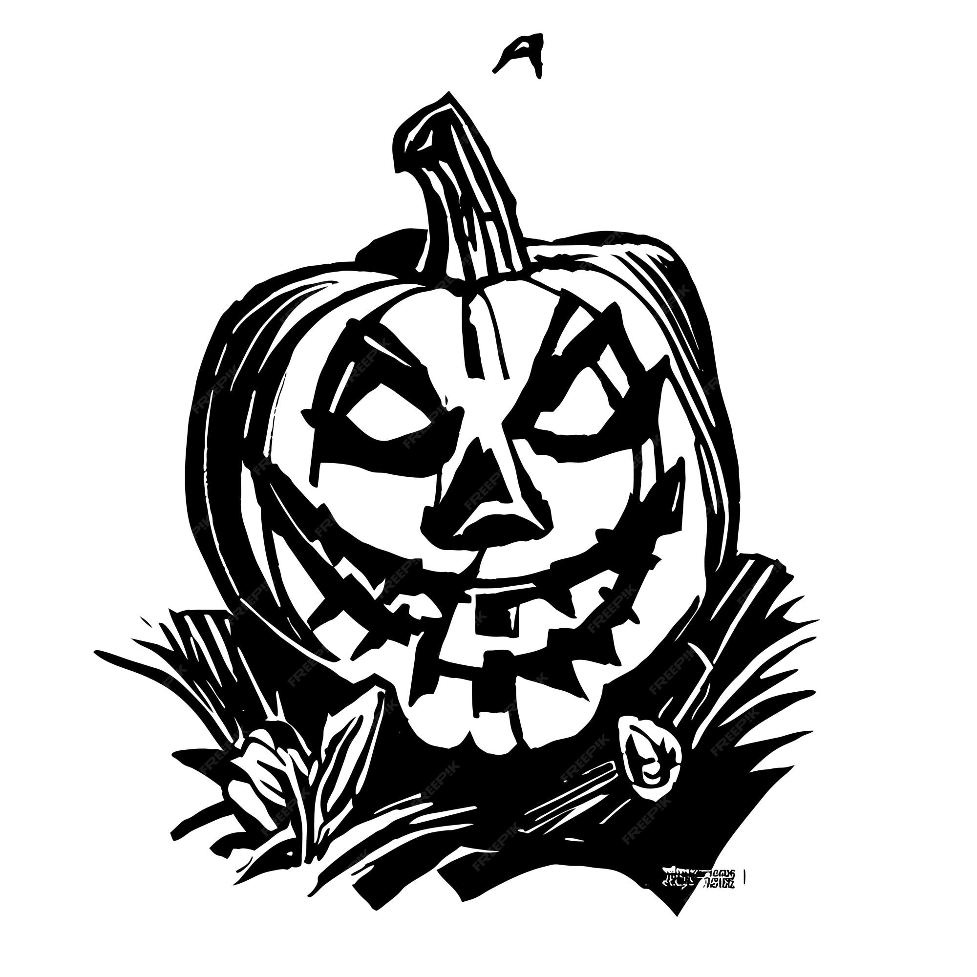 Halloween, o dia mais assustador do ano, desenhado à mão, adesivo