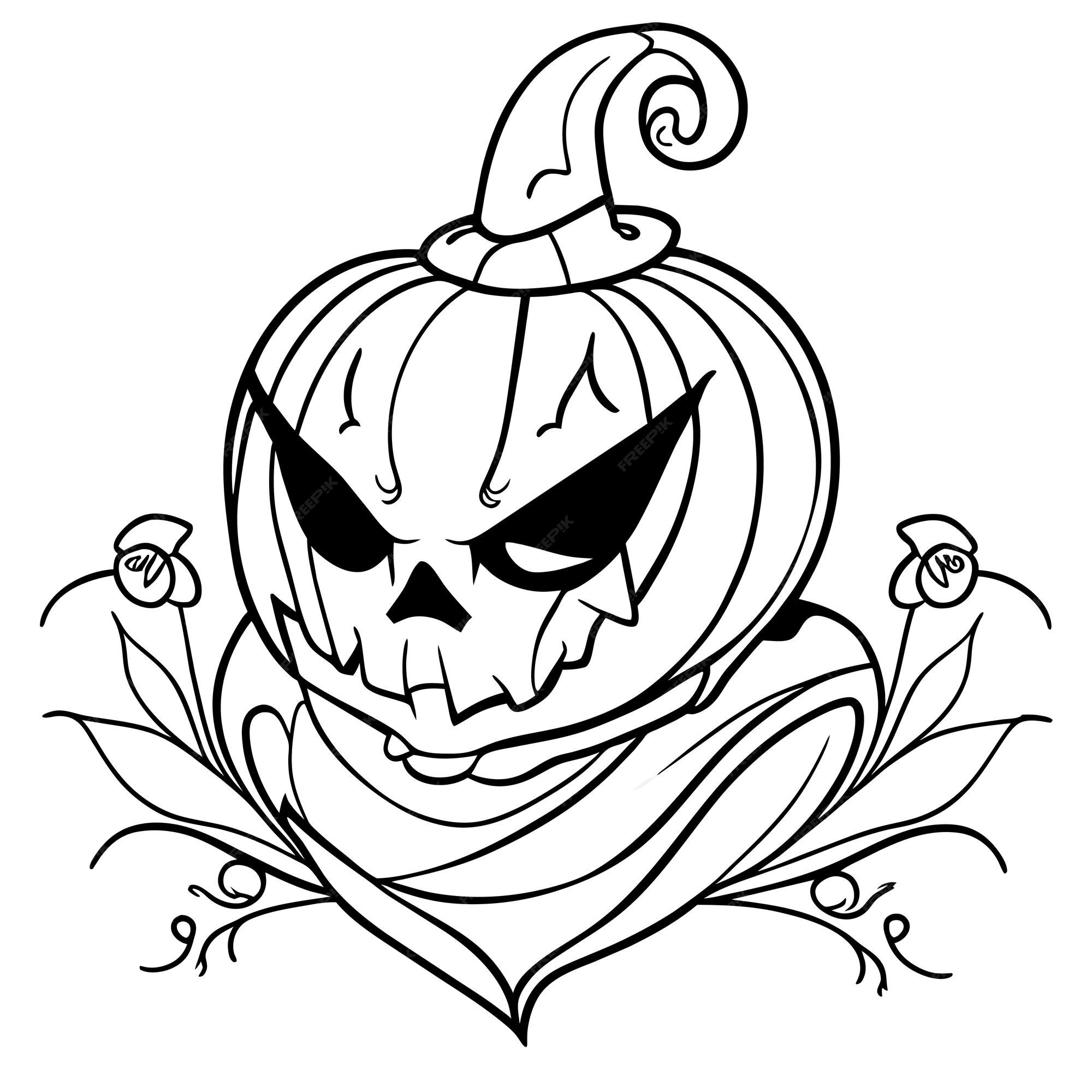 Halloween, o dia mais assustador do ano, desenhado à mão, adesivo de  desenho animado, ícone, conceito, ilustração isolada