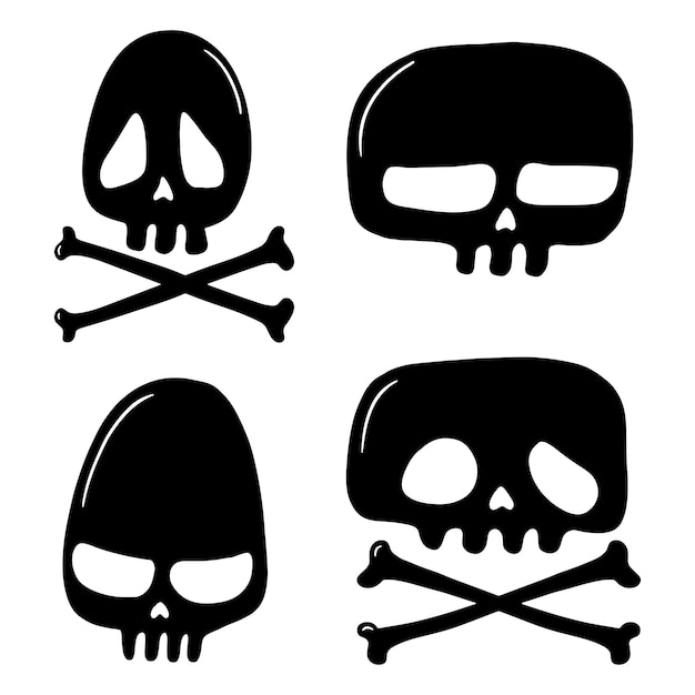 Halloween Skull Clipart Bundle (Conjunto de peças para Halloween)