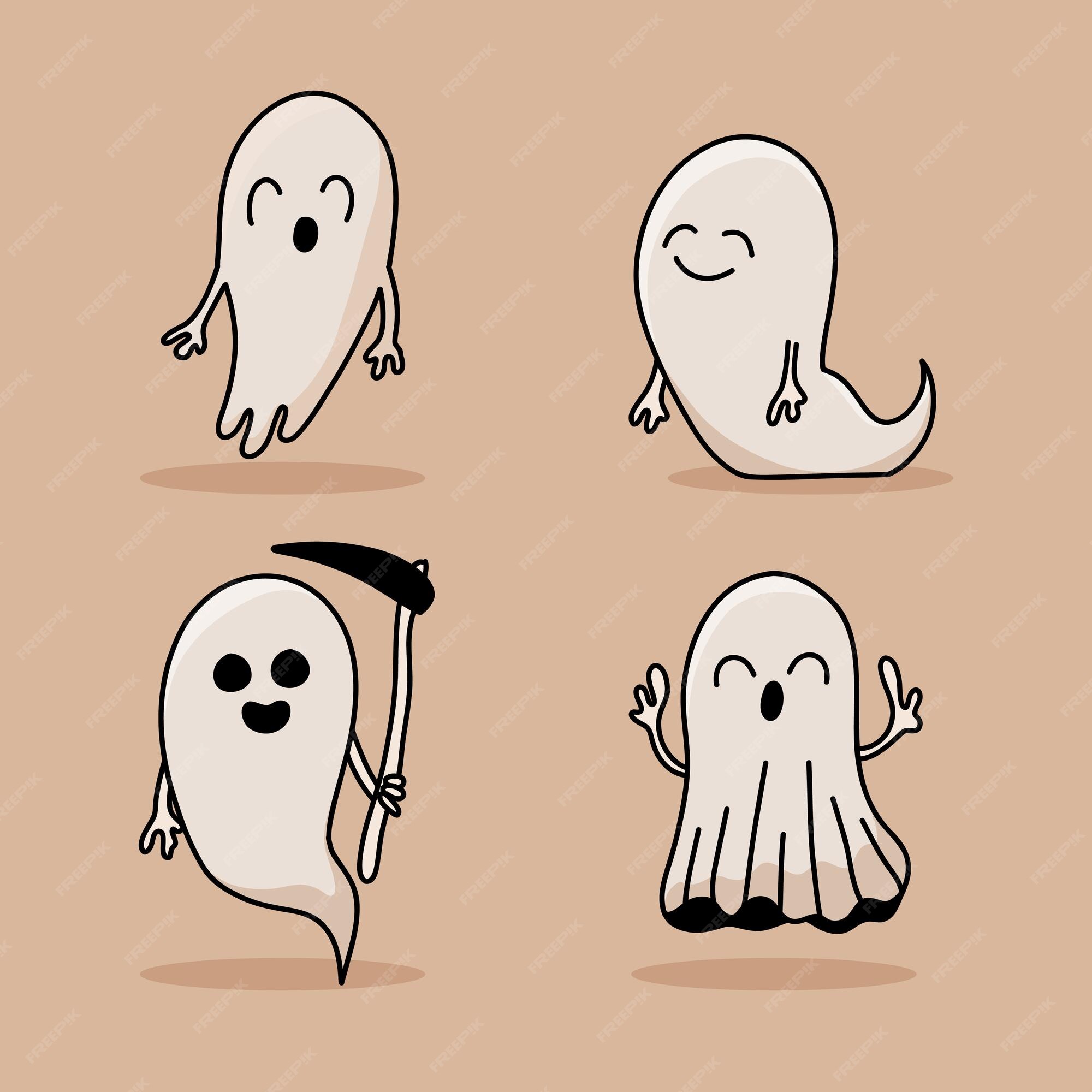 Fantasma De Desenho Animado Diz Boo Ilustração do Vetor