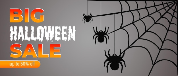 Vetor halloween vender banner ou cartaz ou modelo de design de folheto.