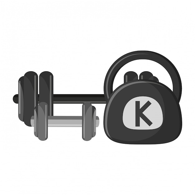 haltere de haltere de ginásio e kettlebell