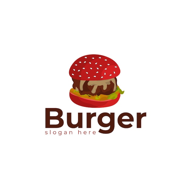 Hambúrguer de vetor com design de logotipo de carne e queijo