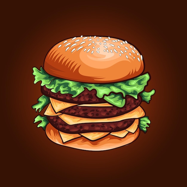 Hambúrguer design de ilustração vetorial de fast-food