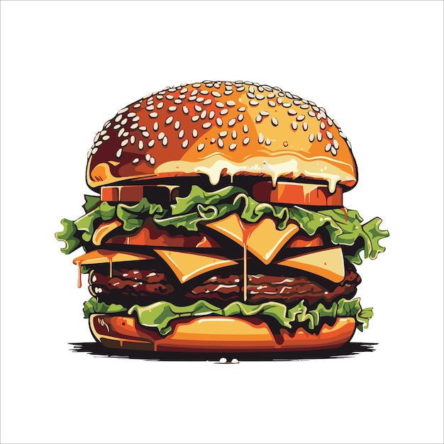 Hambúrguer fast-food esboço desenhado à mão design de ilustração vetorial
