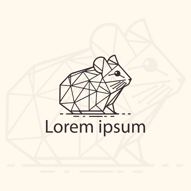 Hamster Abstract Geometric Logo Icon Hamster Triângulo ilustração gráfica vetorial poligonal