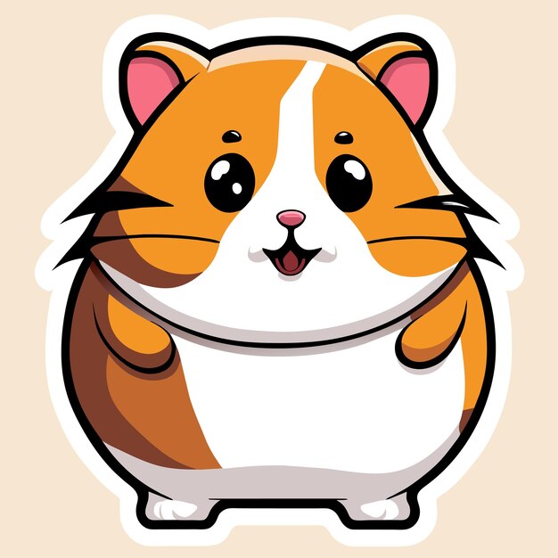 Vetor hamster animal mão desenhada cartoon adesivo ícone conceito ilustração isolada