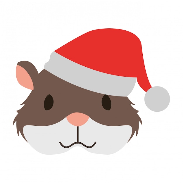 Hamster bonito com chapéu quente natal