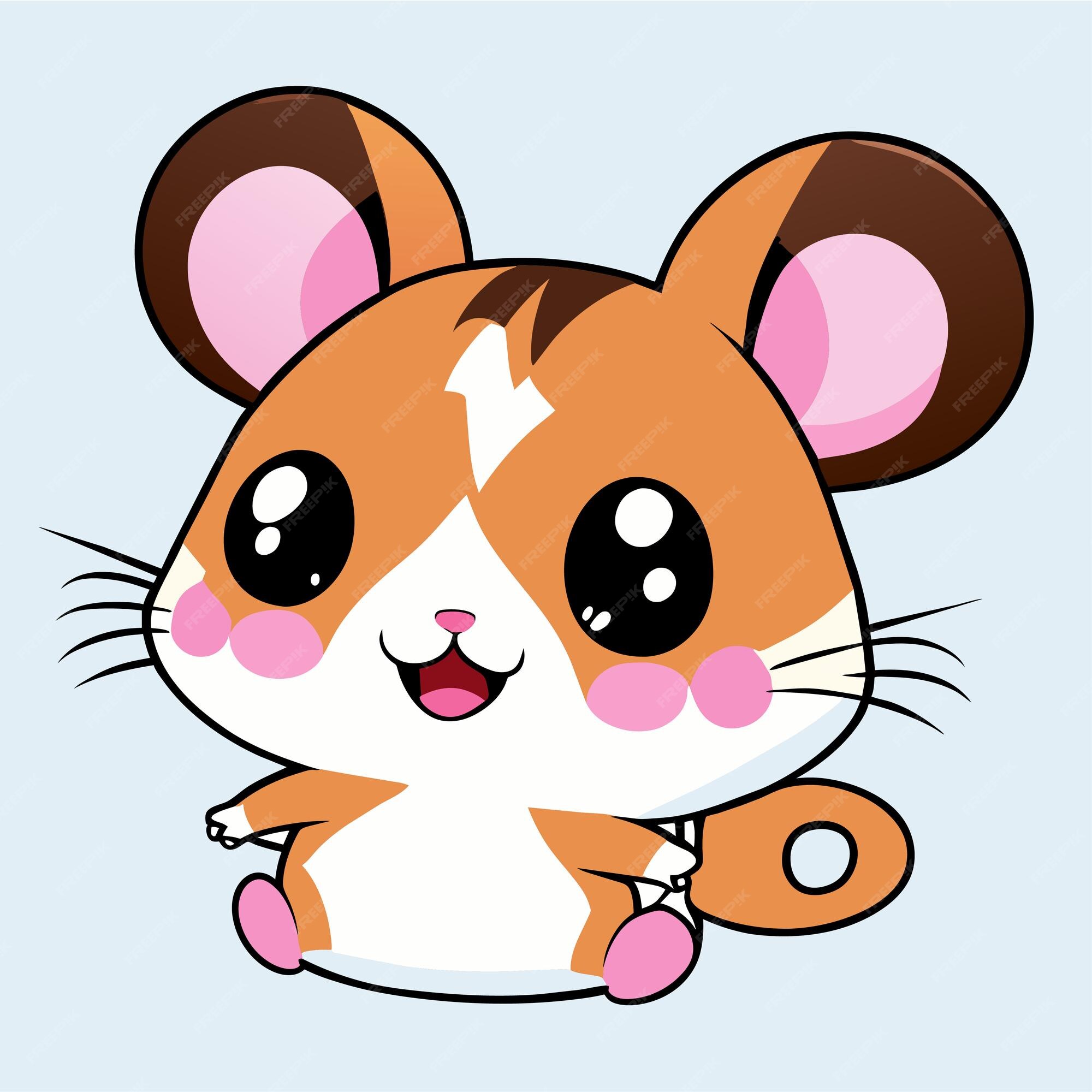 Ilustração de hamster fofa hamster kawaii chibi estilo de desenho vetorial  desenho de hamster