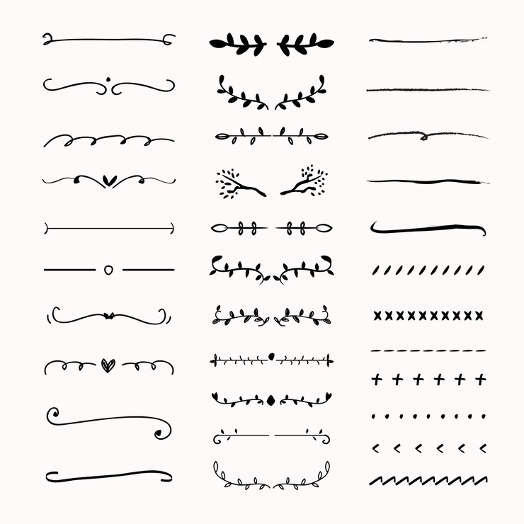 Hand Drawn Borders Elements