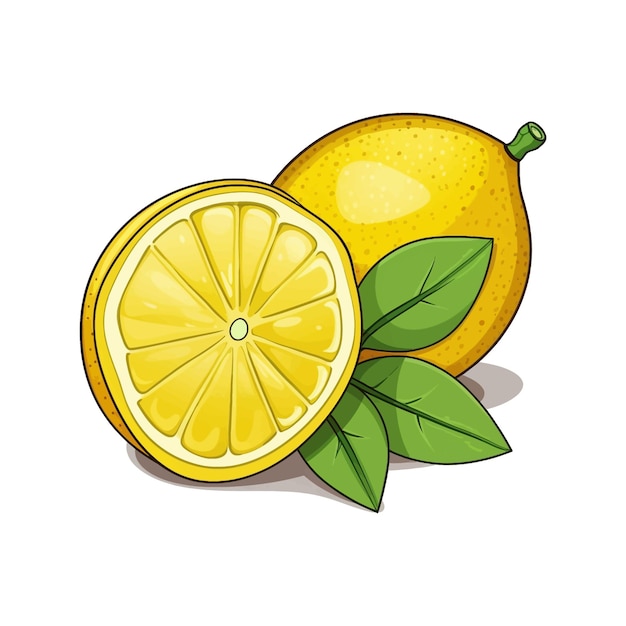 Vetor hand-drawn lemon vector desenho animado isolado fundo branco