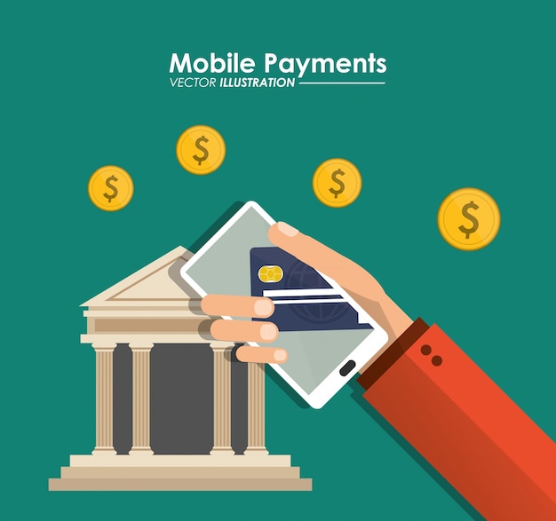 Hand holding smartphone aplicativo de banco de pagamento móvel