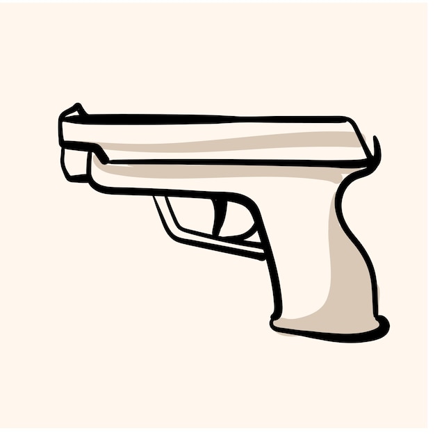 Vetor handgun vector sketch doodle lineart hand drawn handgun icon handgun sketch doodle para infográfico