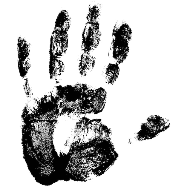 Vetor handprint mão humana digitalizando os dedos e as palmas das mãos vetor