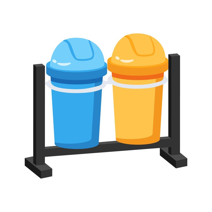 Vetor handy 2d style icon of urban street dustbin