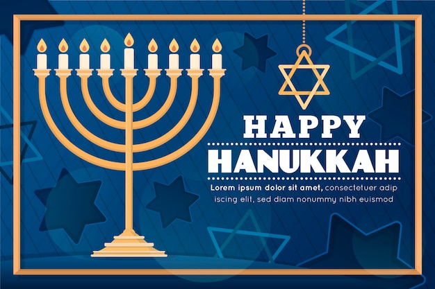 Hanukkah azul e dourado