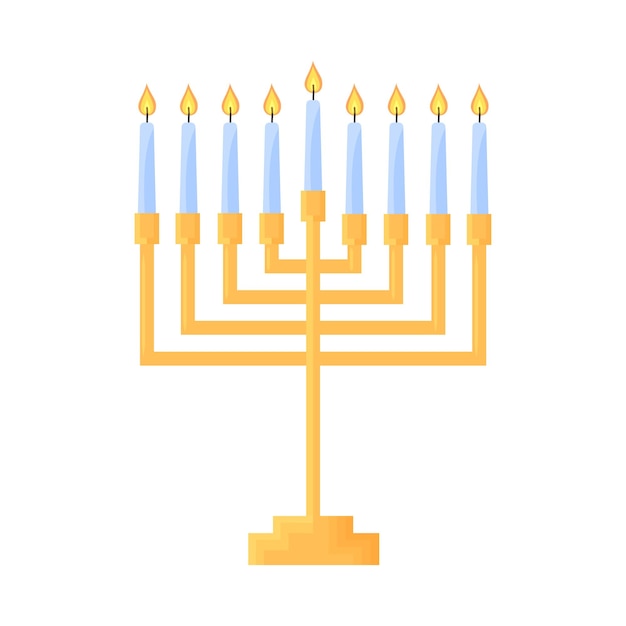 Hanukkah menorah isolado símbolo judaico tradicional de hanukah suporte de vela quadrado judaico