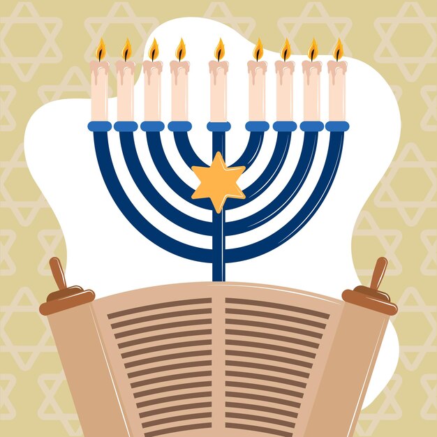 Hanukkah torá e menorá