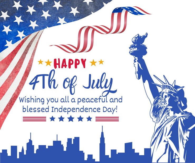 Vetor happy 4th of july celebrating independence with peace and patriotism
