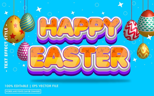 Happy easter text effects style