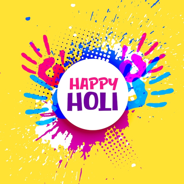 Happy holi celebration poster banner vector design