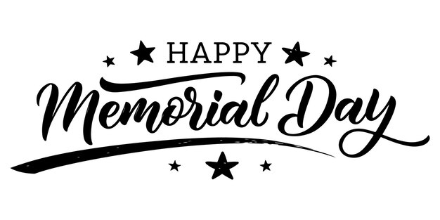 Happy Memorial Day Typography with Stars