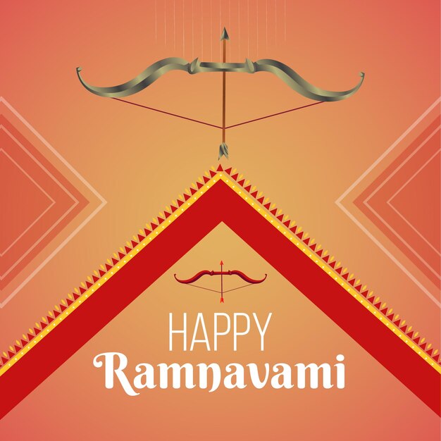 Happy ram navami um modelo de design de banner de festival hindu