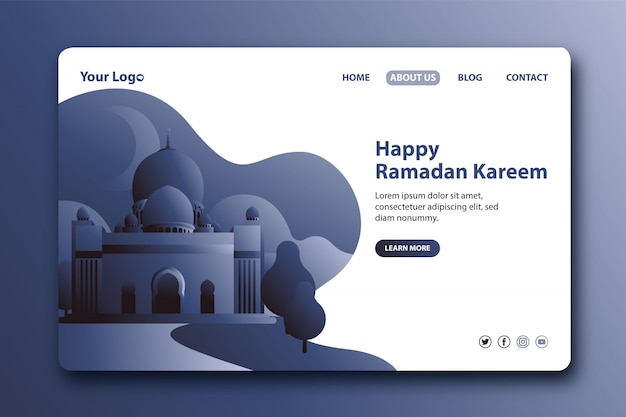 Happy ramadan kareem landing page