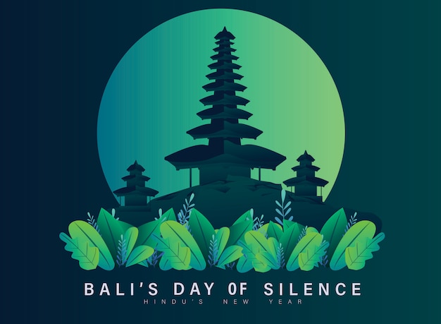 Happy silence's day of bali flat design