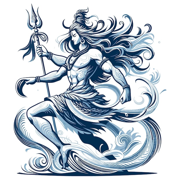 Har har mahadev vector chant para o destruidor mahashivratri ilustração vetorial