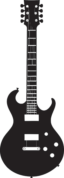 Vetor harmony haven guitar emblem design fretboard fantasia guitar iconic logo vector