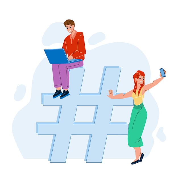 Vetor hashtag para pesquisar vídeo em vetor de mídia social