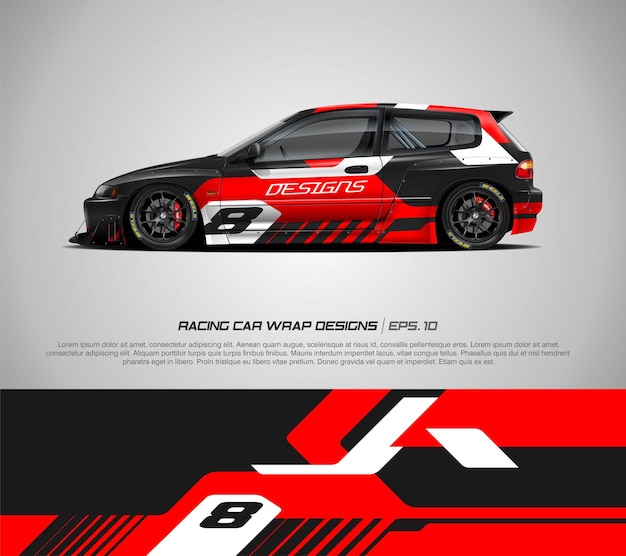 Hatchback car wrap libré de corrida