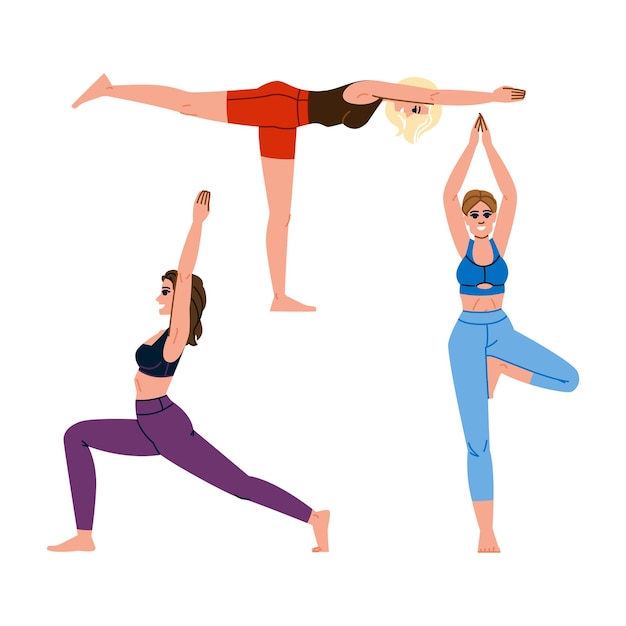 Hatha yoga exercícios vetor