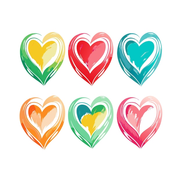 Heart Shape Icon Set Collection Conceito de Ilustração Vector
