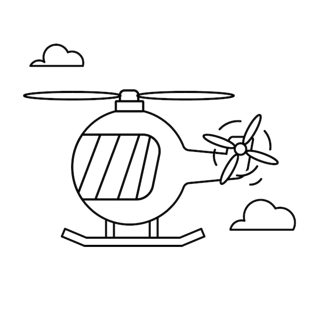 Desenho de helicóptero para colorir online