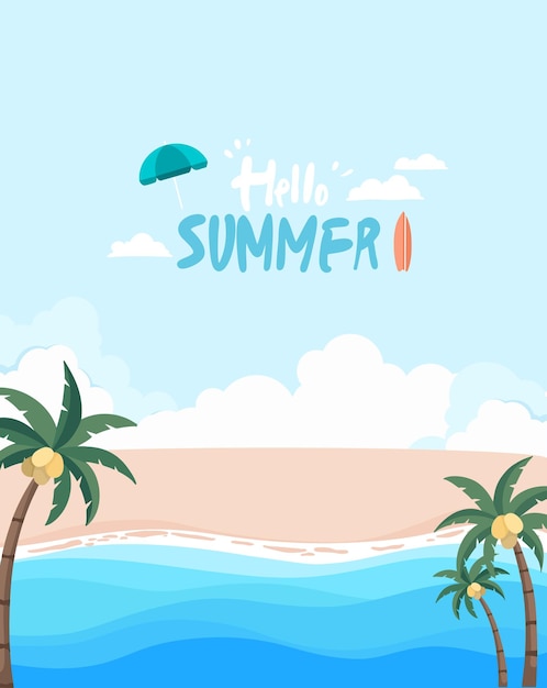 Hello Summer Beach Paradise Scene (Cenário do Paraíso da Praia de Verão)