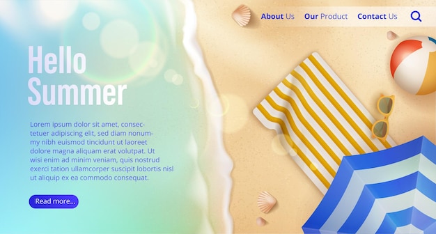 Hello summer landing page template