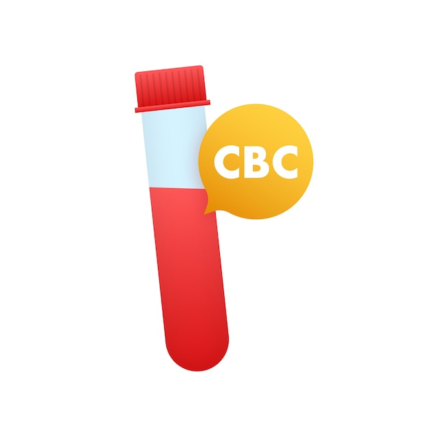 Hemograma completo CBC Cuidados de saúde Exame de sangue Ilustração em vetor stock