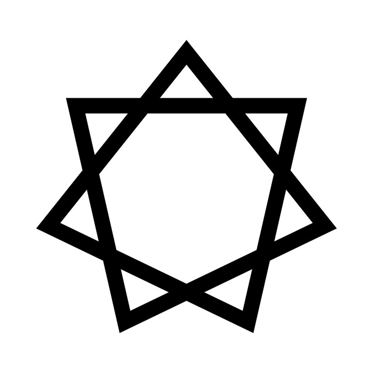 Vetor heptagrama símbolos satânicos ocultismo medieval timbres mágicos sigilos nós místicos demónios