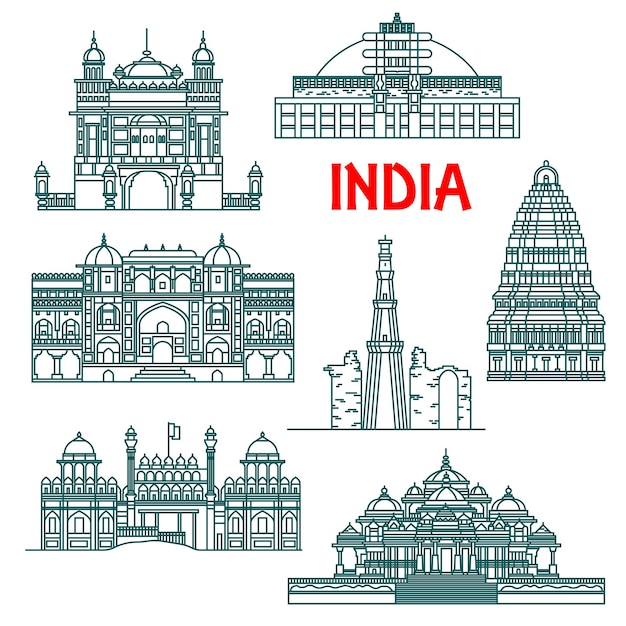 Herança arquitetônica de ícones lineares da índia