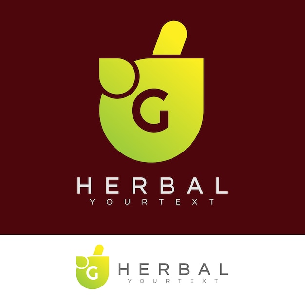 Herbal initial letter g logo design