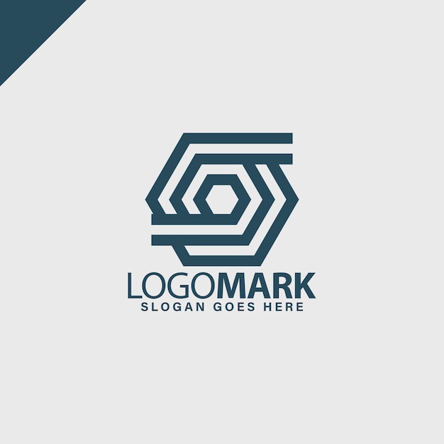 hexágono geométrico logotipo do negócio da empresa ideia minimalista