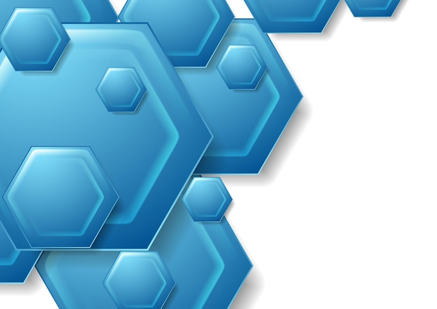 Hexágonos azuis abstratos da tecnologia vector o fundo