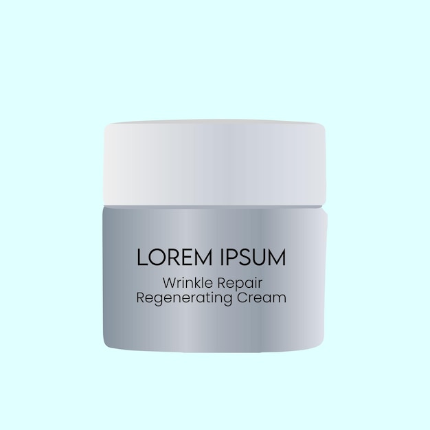 Hidratante facial de reparação de rugas Regeneração de design de conceito de recipiente de creme ilustração stock