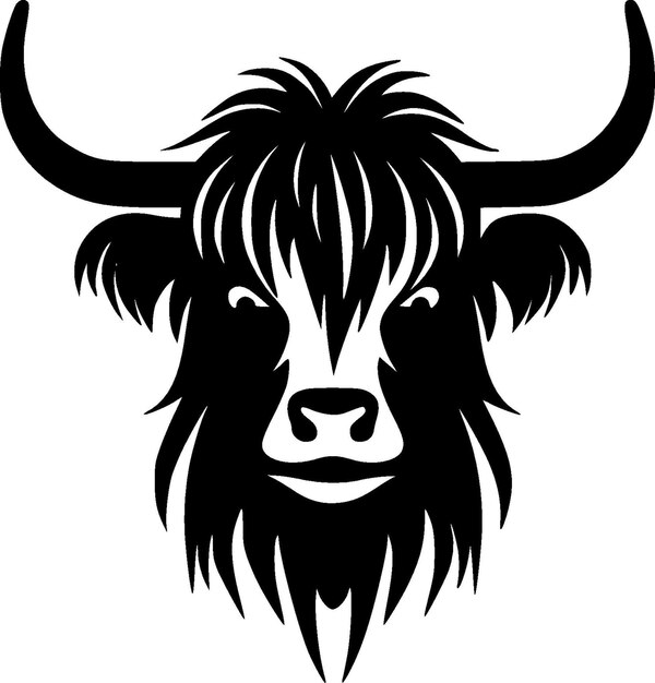 Vetor highland cow logo vector de alta qualidade ilustração vetorial ideal para gráfico de t-shirt