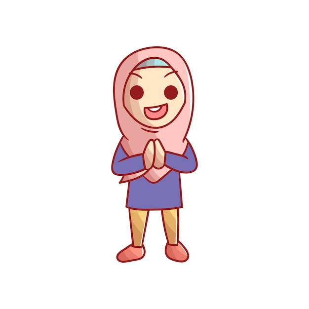 hijab bonito expressão feminina vetor islâmico